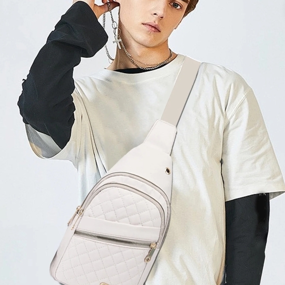 Quilted Crossbody Bag in French Vanilla - Picture 6 of 7